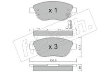 Sada brzdových destiček, kotoučová brzda fri.tech. 331.2