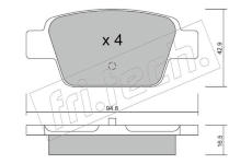 Sada brzdových destiček, kotoučová brzda fri.tech. 332.0