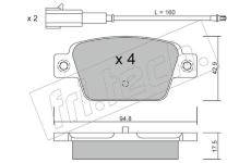 Sada brzdových destiček, kotoučová brzda fri.tech. 332.1