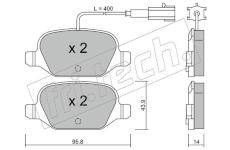 Sada brzdových destiček, kotoučová brzda fri.tech. 333.3