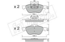 Sada brzdových destiček, kotoučová brzda fri.tech. 344.1