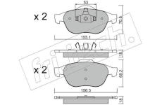 Sada brzdových destiček, kotoučová brzda fri.tech. 345.0