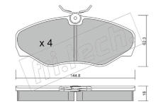 Sada brzdových destiček, kotoučová brzda fri.tech. 347.2