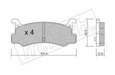 Sada brzdových destiček, kotoučová brzda fri.tech. 398.0