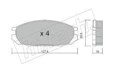 Sada brzdových destiček, kotoučová brzda fri.tech. 424.0