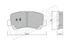 Sada brzdových destiček, kotoučová brzda fri.tech. 434.0
