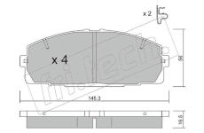 Sada brzdových destiček, kotoučová brzda fri.tech. 449.0