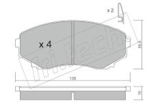 Sada brzdových destiček, kotoučová brzda fri.tech. 493.0