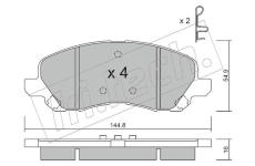 Sada brzdových destiček, kotoučová brzda fri.tech. 497.0