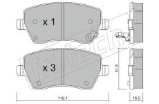 Sada brzdových destiček, kotoučová brzda fri.tech. 501.1