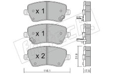 Sada brzdových destiček, kotoučová brzda fri.tech. 501.2