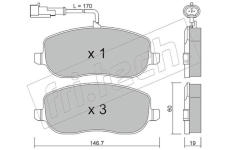 Sada brzdových destiček, kotoučová brzda fri.tech. 546.1
