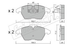 Sada brzdových destiček, kotoučová brzda fri.tech. 564.2