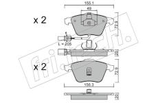 Sada brzdových destiček, kotoučová brzda fri.tech. 565.0