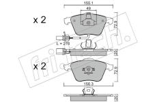 Sada brzdových destiček, kotoučová brzda fri.tech. 565.1