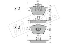 Sada brzdových destiček, kotoučová brzda fri.tech. 565.3