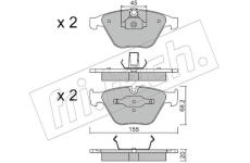 Sada brzdových destiček, kotoučová brzda fri.tech. 574.4