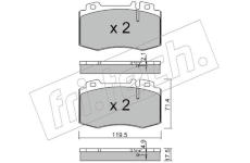 Sada brzdových destiček, kotoučová brzda fri.tech. 579.5
