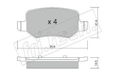 Sada brzdových destiček, kotoučová brzda fri.tech. 581.0