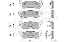 Sada brzdových destiček, kotoučová brzda fri.tech. 586.0
