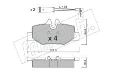 Sada brzdových destiček, kotoučová brzda fri.tech. 592.0W