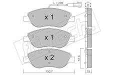 Sada brzdových destiček, kotoučová brzda fri.tech. 593.0