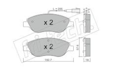 Sada brzdových destiček, kotoučová brzda fri.tech. 593.1