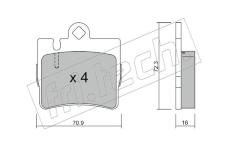 Sada brzdových destiček, kotoučová brzda fri.tech. 613.0