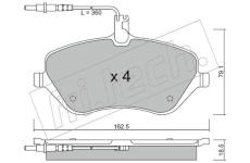 Sada brzdových destiček, kotoučová brzda fri.tech. 617.0