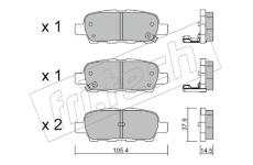 Sada brzdových destiček, kotoučová brzda fri.tech. 628.0
