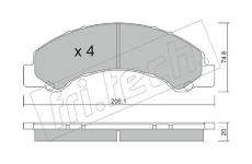 Sada brzdových destiček, kotoučová brzda fri.tech. 636.0