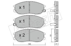 Sada brzdových destiček, kotoučová brzda fri.tech. 649.0
