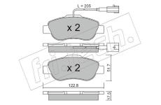 Sada brzdových destiček, kotoučová brzda fri.tech. 654.2