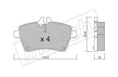 Sada brzdových destiček, kotoučová brzda fri.tech. 662.0