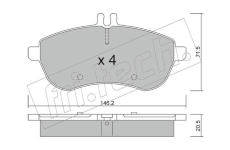Sada brzdových destiček, kotoučová brzda fri.tech. 681.0