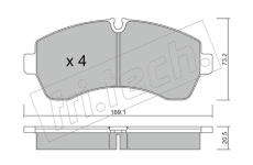 Sada brzdových destiček, kotoučová brzda fri.tech. 689.0