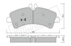 Sada brzdových destiček, kotoučová brzda fri.tech. 690.0
