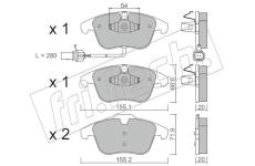 Sada brzdových destiček, kotoučová brzda fri.tech. 691.2