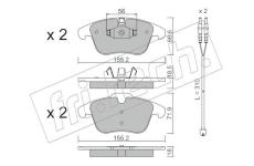Sada brzdových destiček, kotoučová brzda fri.tech. 691.5W
