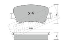 Sada brzdových destiček, kotoučová brzda fri.tech. 692.0