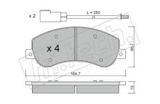Sada brzdových destiček, kotoučová brzda fri.tech. 696.0