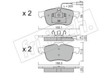 Sada brzdových destiček, kotoučová brzda fri.tech. 719.0