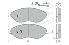 Sada brzdových destiček, kotoučová brzda fri.tech. 724.0