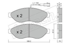 Sada brzdových destiček, kotoučová brzda fri.tech. 724.1