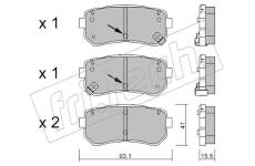 Sada brzdových destiček, kotoučová brzda fri.tech. 741.1
