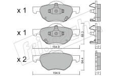 Sada brzdových destiček, kotoučová brzda fri.tech. 746.0