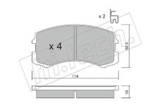 Sada brzdových destiček, kotoučová brzda fri.tech. 752.0