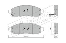 Sada brzdových destiček, kotoučová brzda fri.tech. 759.0