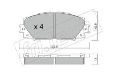 Sada brzdových destiček, kotoučová brzda fri.tech. 761.0