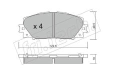 Sada brzdových destiček, kotoučová brzda fri.tech. 761.1